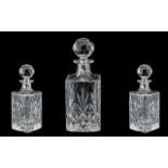 Thomas Webb Finest Crystal 'Angelo' Square Glass Decanter,