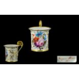 French Empire - Superb Quality Hand Painted Porcelain Cup to Celebrate the Birth of a Child with