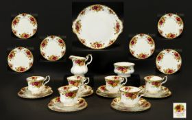 Royal Albert 'Old Country Roses' Part Tea Set comprising 6 trios of cup/saucer/sandwich plate;
