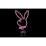 PLAYBOY BUNNY NEON SIGN. In full working order, height 14.5 inches, please see accompanying image.