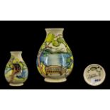 Moorcroft - Superb Signed Ltd and Numbered Edition Tubelined Ovoid Shaped Vase ' Friars Crag ' View.