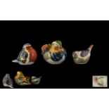 Royal Crown Derby Collection of Hand Painted Paperweights ( 3 ) In Total.