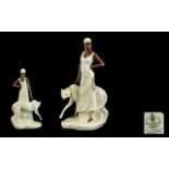 Royal Doulton Hand Painted Porcelain Figurine ' Charlotte ' Ivory and Gold, HN3813. Designer A.