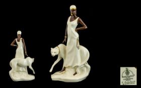 Royal Doulton Hand Painted Porcelain Figurine ' Charlotte ' Ivory and Gold, HN3813. Designer A.