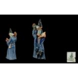 Royal Doulton - Signed Hand Painted Figure - The Wizard with Black Cat. HN2877. Designer A.
