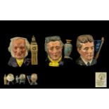 Royal Doulton Collectors Club Only Hand Painted Small Character Jugs ( 4 ) In Total.