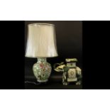 A Contemporary Oriental Ceramic Table Lamp Of baluster form,
