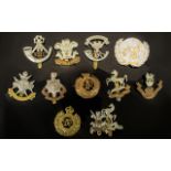 Collection Of 12 Military Cap Badges To Include The Kings, The Welch, Royal Engineers, Kent,