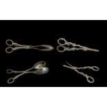 Queen Elizabeth II Nice Pair of Profusely Decorated Sterling Silver Scissor Action Grape Scissors.