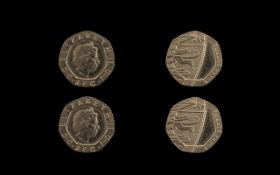 United Kingdom Uncommon 20 Pence Coins with no dates,