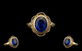 Antique 9ct Gold Sapphire Ring.