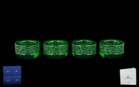 Collection of ( 4 ) Original Swarovski Candle Glass Tea-light Holders.