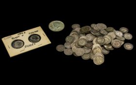 A Collection of United Kingdom Coinage Silver Threepences. 146 Threepences in total.