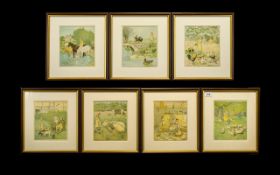 Set of Seven A. Randolph Caldecott Illustrations.