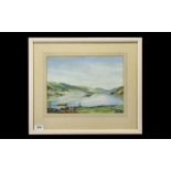 C.C.Smith British Artist - Titled ' Loch Duich ' Invershiel Watercolour. Signed and Dated 1983,