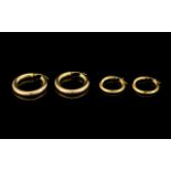 Ladies 9ct Gold Hallmarked Hoop Earrings ( 2 ) Pairs. As New Condition, Please Confirm with Photo.