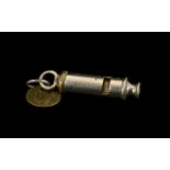 Silvered / Brass 19th / Early 20th Century. Metropolitan Police Whistle with Tag No 138. 3.