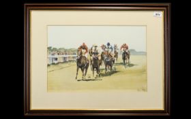 Limited Edition Print of Horse Race by Stanley Keen. Signed to bottom right No. 621/850.