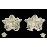 Moore Brothers Superb Quality Pair of Soft Paste Porcelain Orchid Flower Vases of Naturalistic Form.