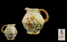 Royal Worcester Hand Painted Naturalistic Floral Decorated Jug of Excellent Form with Naturalistic