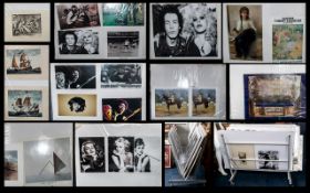 A Collection Prints and Posters - some are in black and white and some coloured, modern, classical,