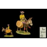 Beswick - Early Hand Painted Figure ' Susie Jamaica ' Riding a Donkey.