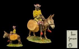 Beswick - Early Hand Painted Figure ' Susie Jamaica ' Riding a Donkey.
