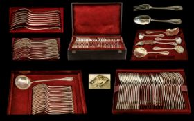 French Silversmith Adolphe Boulenger Paris 1850 - 1899 Delux ( 83 ) Piece Solid Silver Part