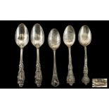 Collection Of Five American Silver Spoons, Three Souvenir Spoons Marked For Cocoa Trinidad, Boston