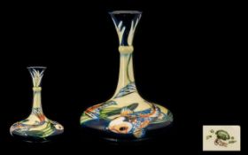 Moorcroft - Nice Quality and Well Designed Modern Tube lined Ships Decanted Shaped Vase ' Quiet