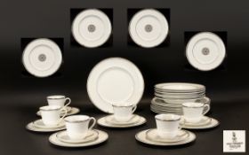 Royal Doulton New Romance Oxford Platinum Collection Part Tea Set. 34 Pieces In Total. Comprising,