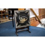 A Rustic Style Occasional Table/Screen Small square form tilt top table, the top with finished