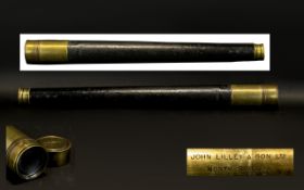 Victorian Period Single Drawer Tapered Coast guard Telescope, Signed to the Draw - John Lilley and