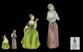 Lladro Porcelain Figures. Comprises 1/ ' Bashful ' Model No 5007. Issued 1978 - 1997. Height 9.