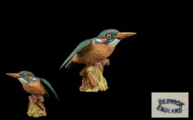 Beswick Bird Figure ' Kingfisher ' Model No 2371. Designer Albert Hallam. Issued 1983 - 1989. Height