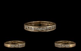 14ct Gold - Diamond Set Half Eternity Ring. Fully Marked for 585 - 14ct.