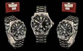 Omega Seamaster Professional 300/1000 m Chronograph Steel Gents Wrist Watch, Black Dial, Luminous