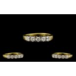 18ct Gold - Nice Quality 5 Stone Diamond Set Dress Ring with Full Hallmark for 18ct.