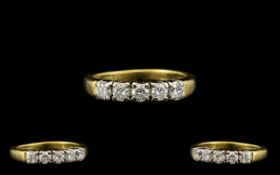 18ct Gold - Nice Quality 5 Stone Diamond Set Dress Ring with Full Hallmark for 18ct.