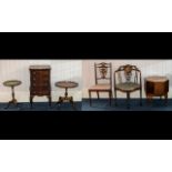 A Small Collection Of Edwardian/Early 20th Century Furniture, To Include Two Inlaid Bedroom Chairs,