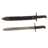 Spanish - Early 20th Century Superb Military Use Short Sword / Bayonet with a Black Leather