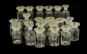 A Collection of Glass Medicine Bottles (25) in total. Various sizes. A.