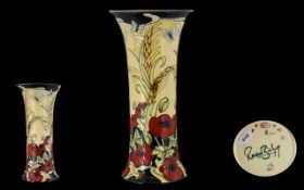 Moorcrofts Original 1980's Special Edition Large and Impressive Tube lined Vase ' In Flanders Field