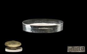 George V Planished Silver - Well Made Elongated Oval Shaped Hinged and Lidded Trinket Box of Very