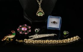 Collection of Vintage & Contemporary Costume Jewellery. Comprises: Vintage pink crystal and