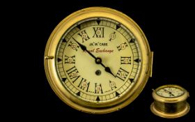 Ja's Mc Cabe Royal Exchange Marked to Dial - Circular Brass Ships Clock,