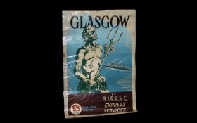 Original 1950/60 Travel Poster advertising Ribble Express Services - 42 shillings return to Glasgow