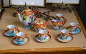 An Oriental Tea Set comprising Tea Pot, Lidded Twin-Handled Sugar Bowl,