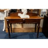 Victorian Mahogany Console/ Buffet Table with wonderful tapering legs with carved bulbous features.