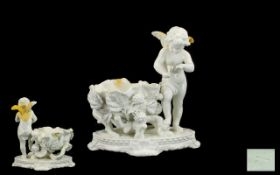 Moore Brothers - Superb 19th Century Handmade Soft Paste Porcelain - Figural Cherub Bowl. c.1890.
